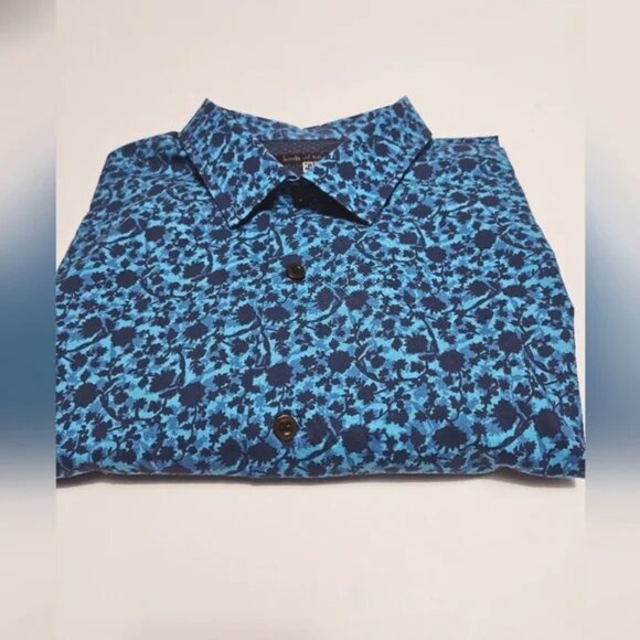 Lords of Harlech~new~Blue Floral Nigel Long Sleeve Button Front Shirt size Large - Picture 13 of 13
